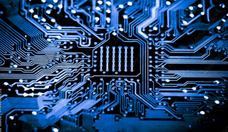 View New digital manufacturing technology eases adoption barriers Close up of Electronic Circuits in Technology on Mainboard background